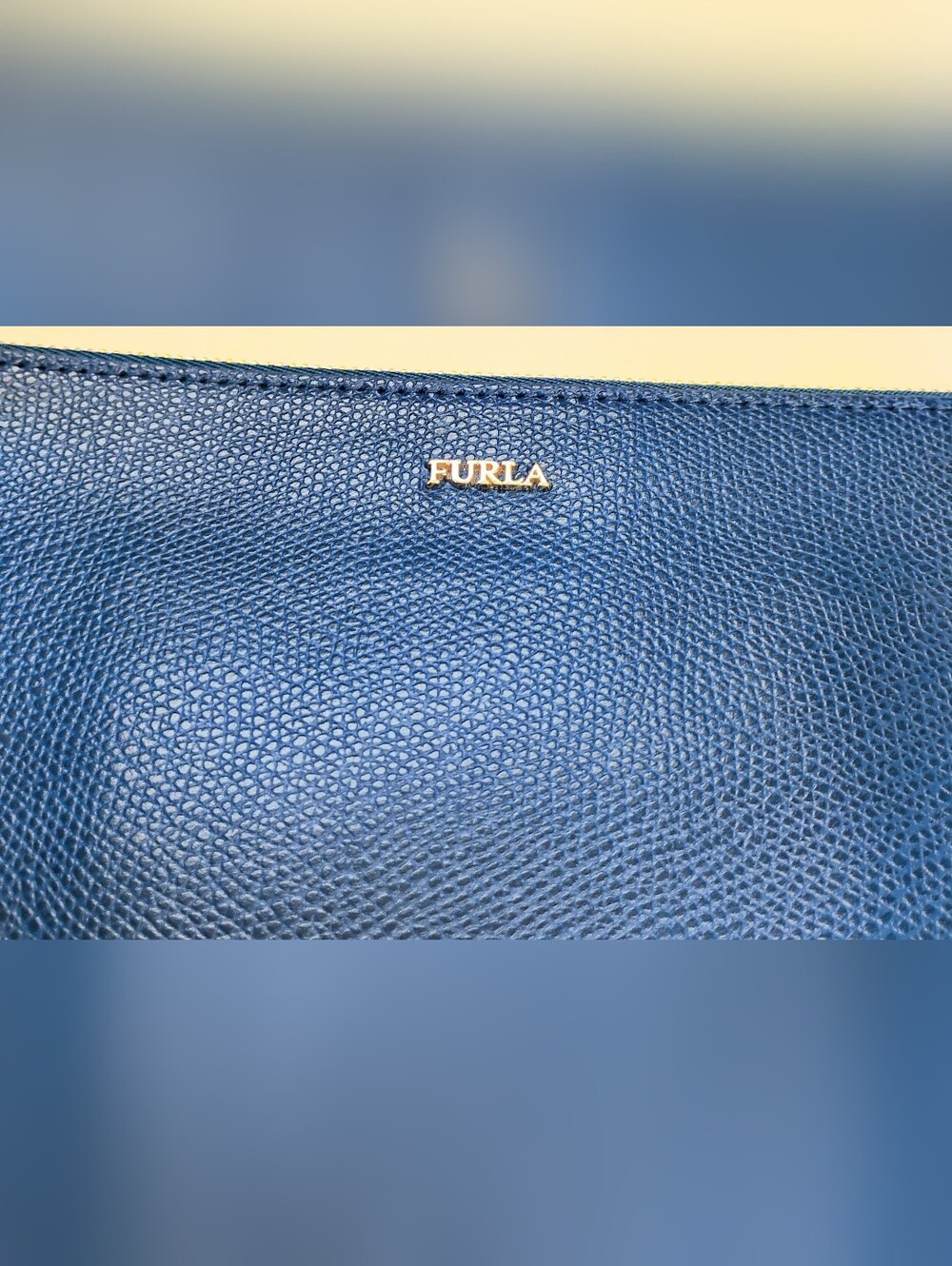 NWT Furla Leather Clutch w/ Green Floral Scarf Accent GHW - Picture 3 of 13
